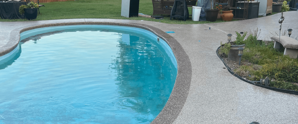 swimming pool using deck coating